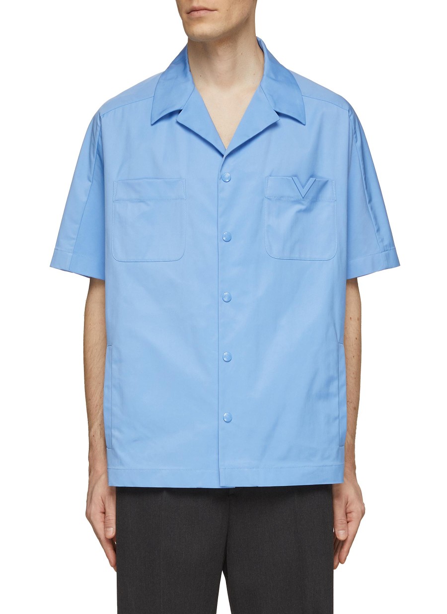 Men VALENTINO Shirts | Chest Pocket Short Sleeve Shirt