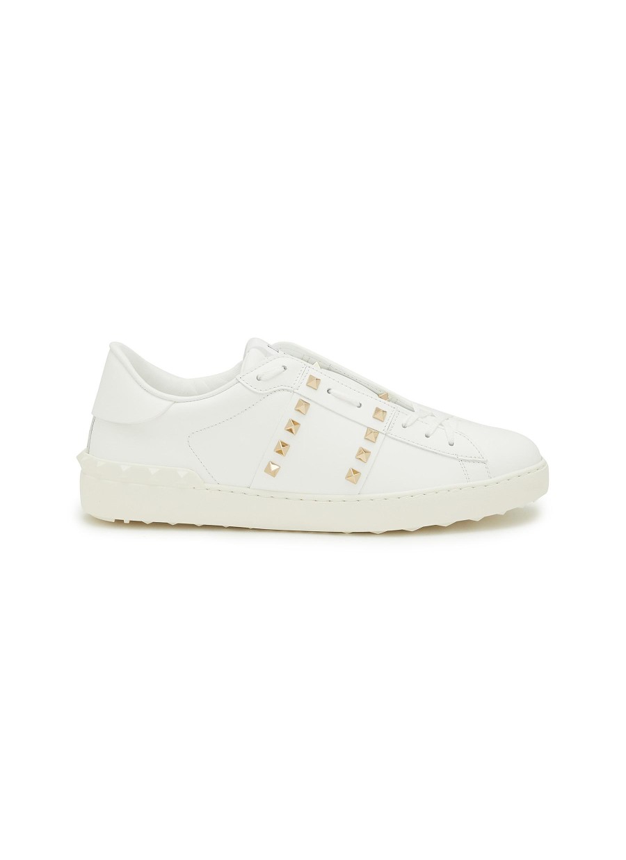 Men VALENTINO Sneakers | Rockstud ' Stud Embellished Low Top Lace Up Leather Sneakers