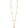 Women LANE CRAWFORD VINTAGE ACCESSORIES Vintage Accessories | Vintage Monet Gold Tone Dangling Ball Long Necklace