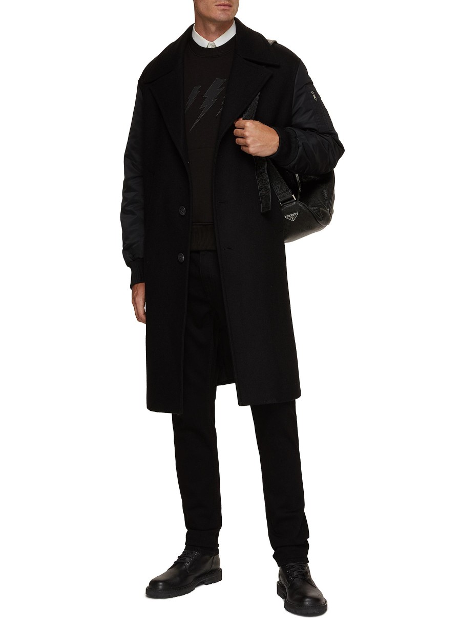 Men NEIL BARRETT Coats | Single Breasted Oversized Opera Coat