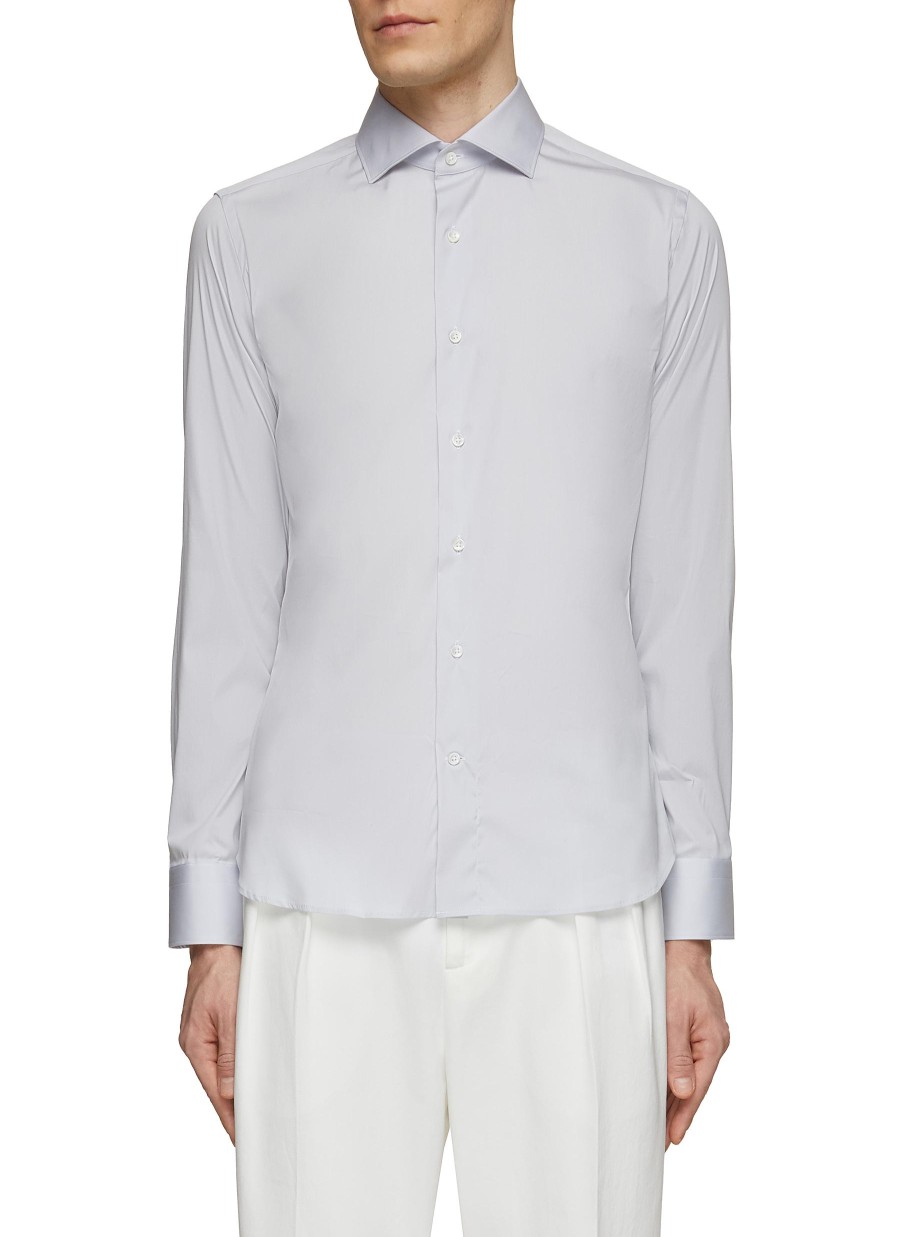 Men CANALI Shirts | Stretch Cotton Shirt