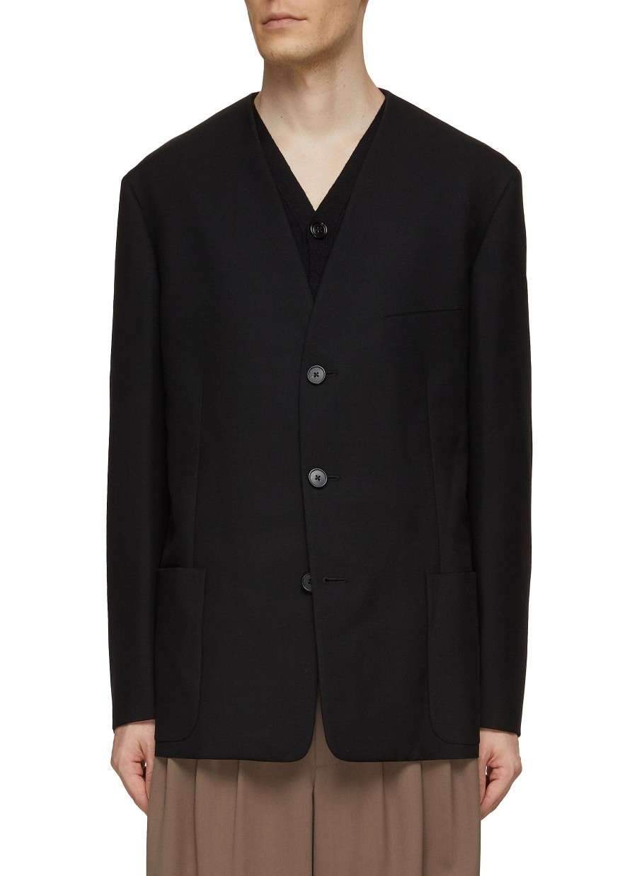 Men THE ROW Suits | Toran Collarless Wool Blazer