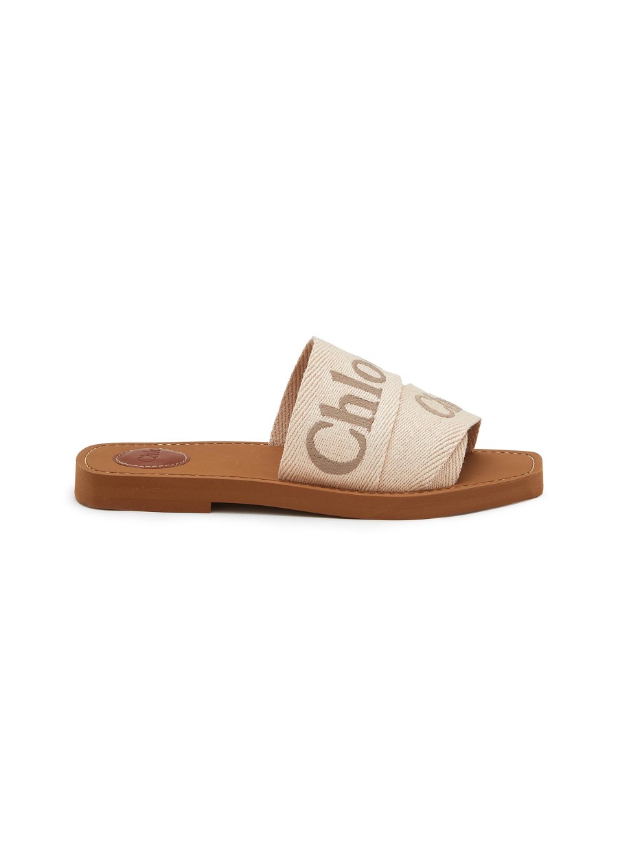 Women CHLOÉ Slides | Woody Linen Slides