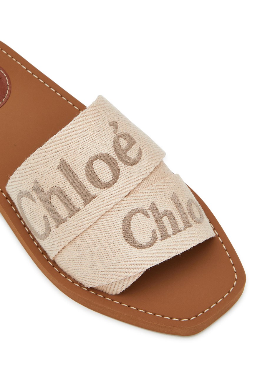 Women CHLOÉ Slides | Woody Linen Slides