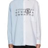 Men MM6 MAISON MARGIELA Shirts | Bi-Colour Logo Cotton Shirt