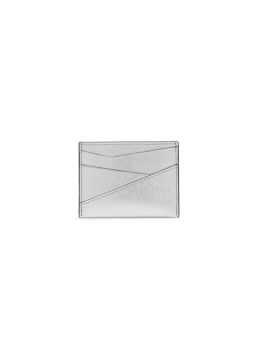 Women LOEWE Small Leather Goods | Puzzle Metallic Leather Cardholder