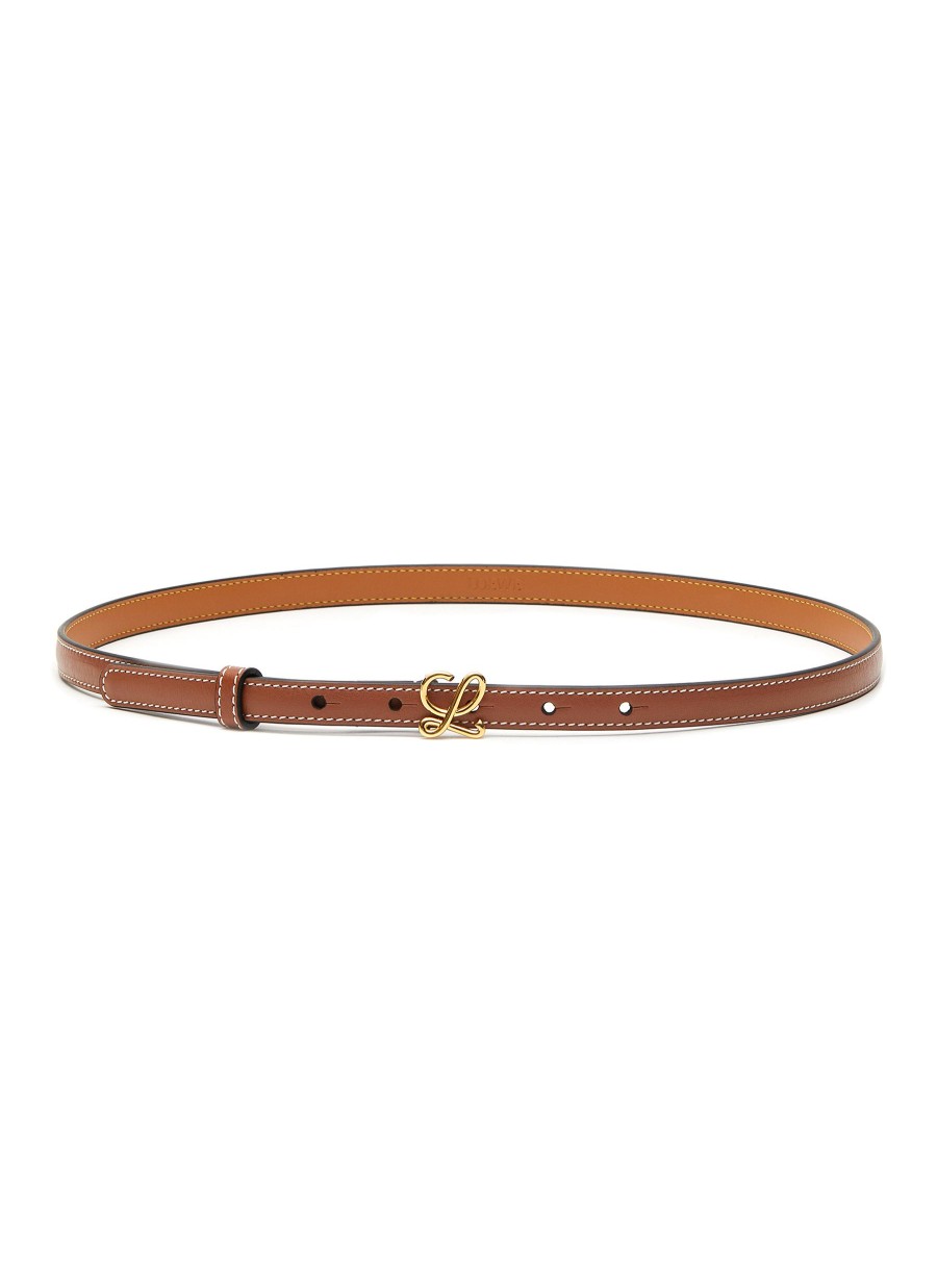 Women LOEWE Belts | Anagram Buckle Leather Thin Belt