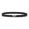 Women PRADA Belts | Triangle Metal Logo Buckle Saffiano Leather Belt