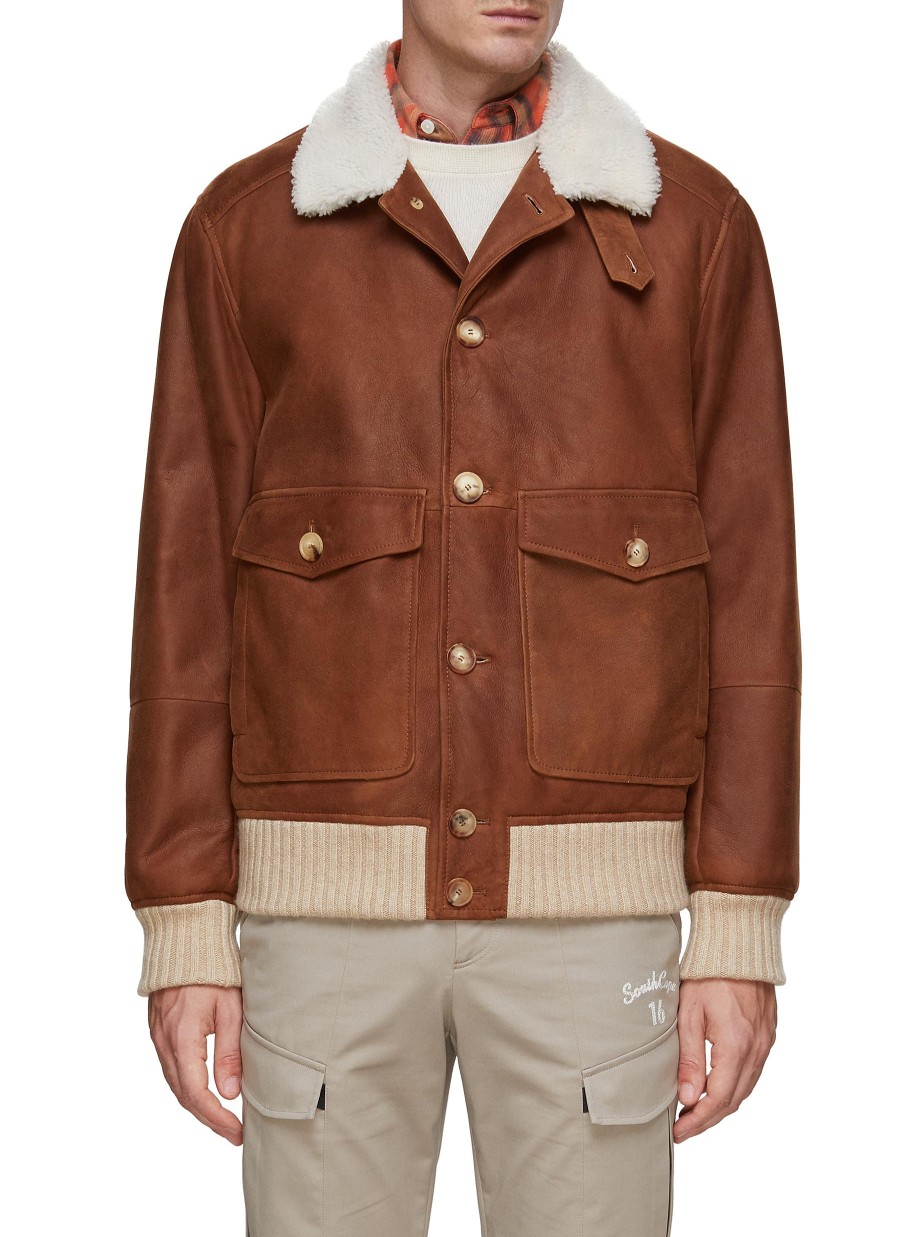 Men BRUNELLO CUCINELLI Jackets | Shearling Bomber Jacket