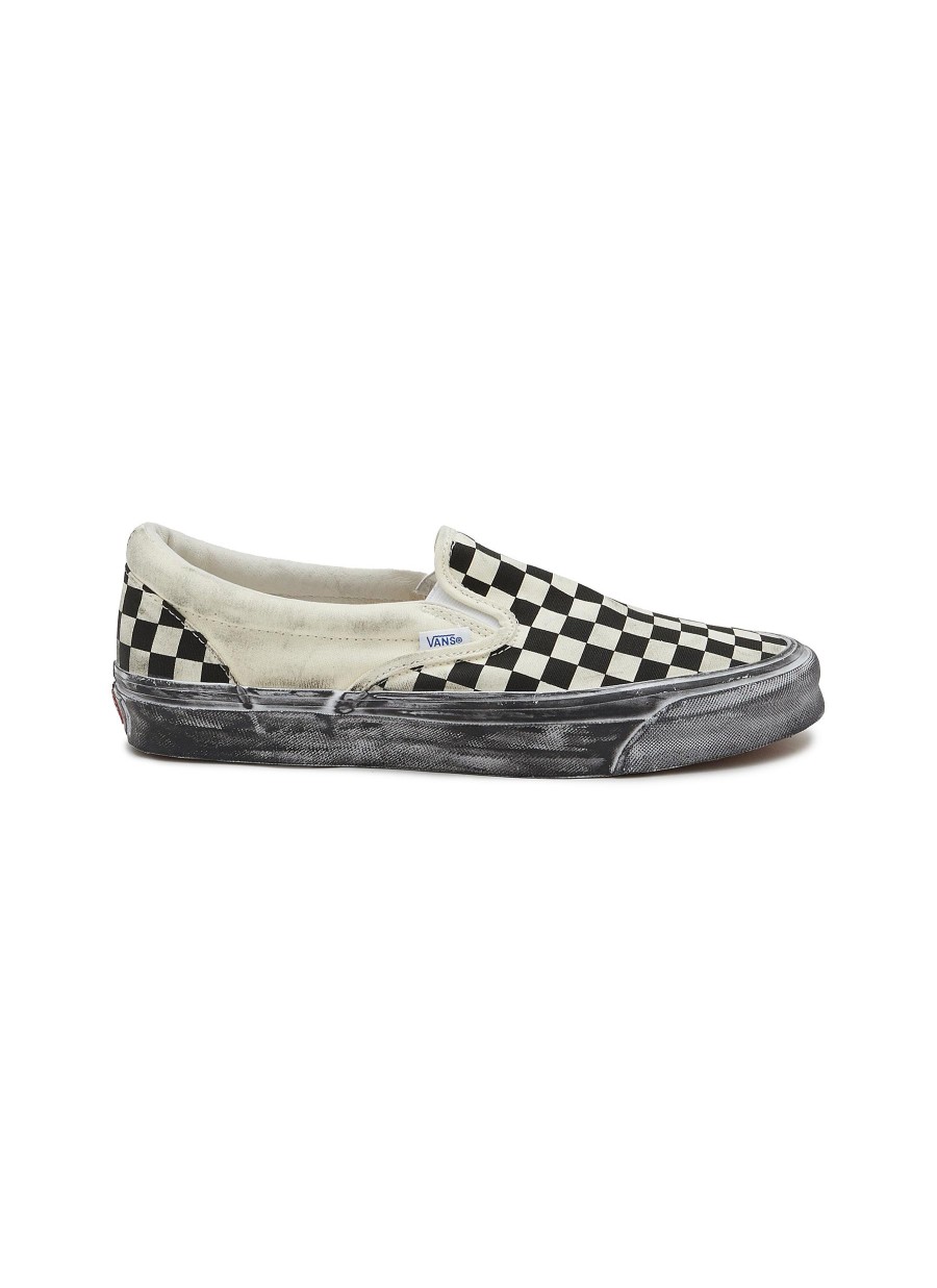 Men VANS Sneakers | Classic Slip-On Stressed Checkerboard Sneakers