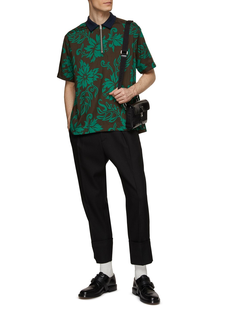 Men SACAI Polos | Floral Print Shirt