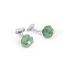 Men TATEOSSIAN Cufflinks | Rhodium Plated Green Aventurine Knot Cufflinks