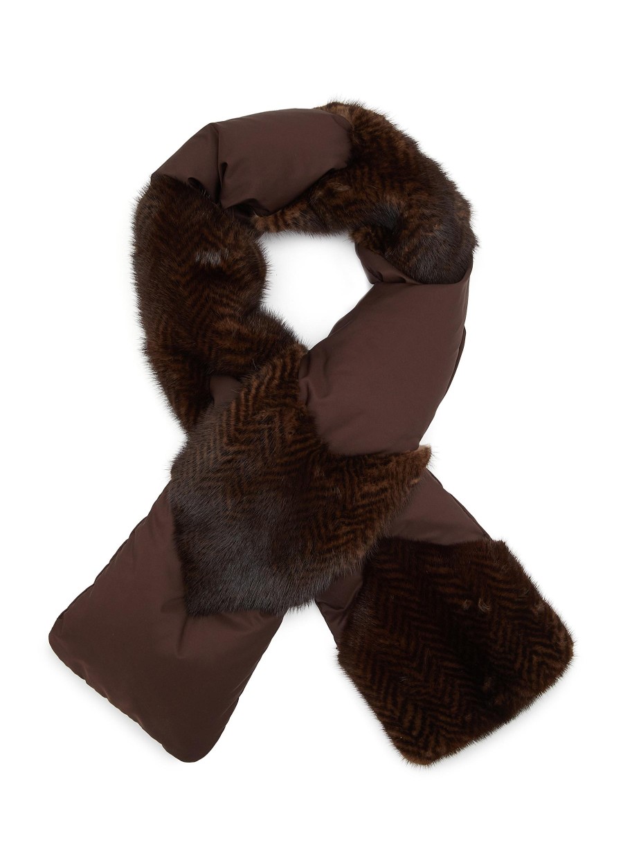 Men FABIO GAVAZZI Scarves | Fur Panel Padded Scarf