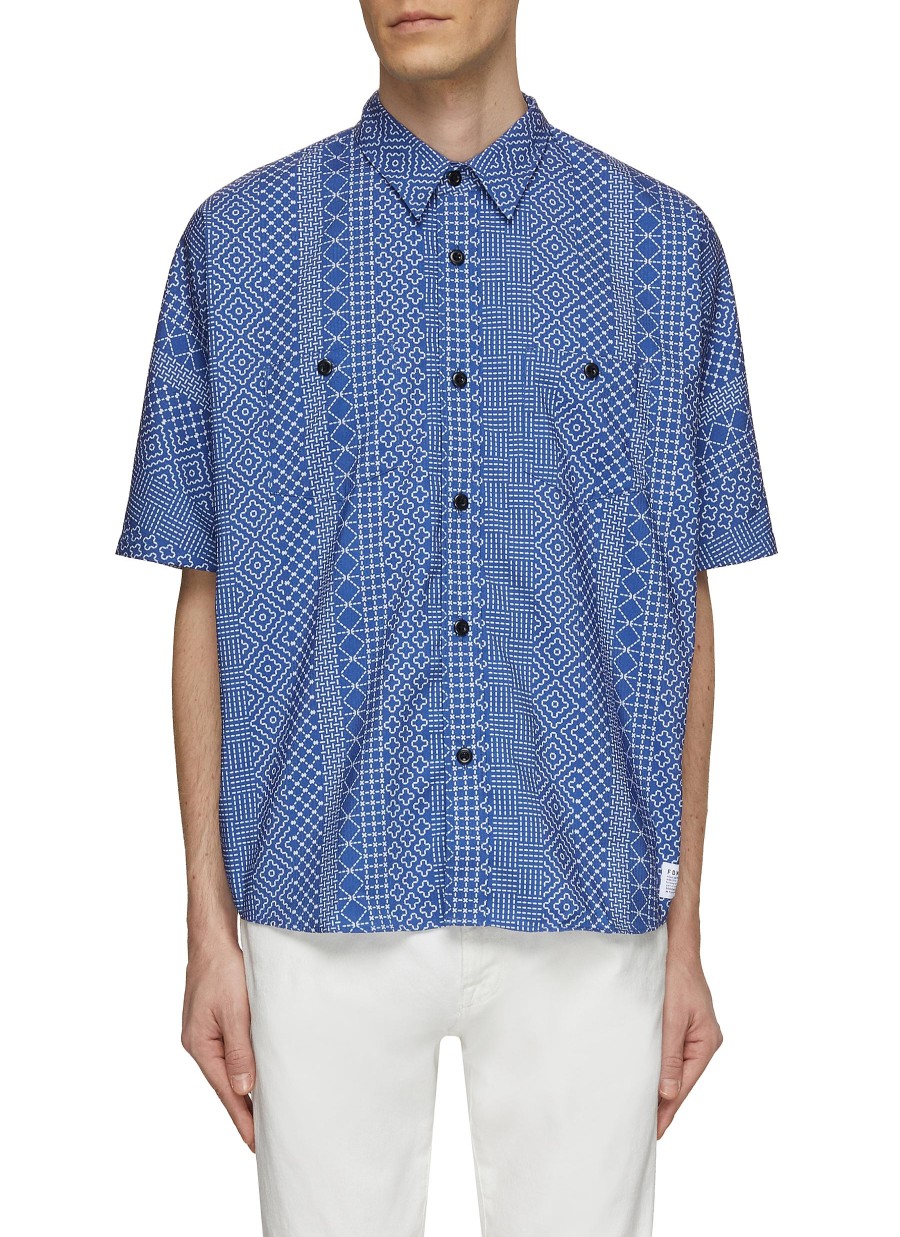 Men FDMTL Shirts | Printed Sashiko Shirt