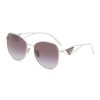 Women PRADA Eyewear | Prada Collection 'Catwalk' Angular Frames Metal Triangle Logo Sunglasses