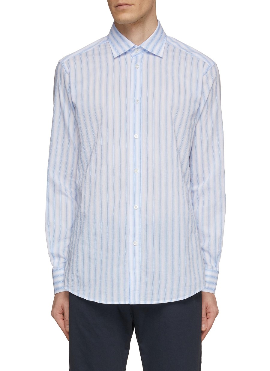 Men BARENA Shirts | Stripe Cotton Shirt