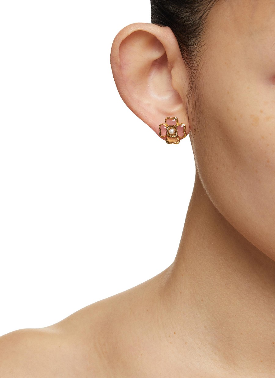 Women GOOSSENS Fashion Jewellery | 24K Gold Plated Clover Earrings