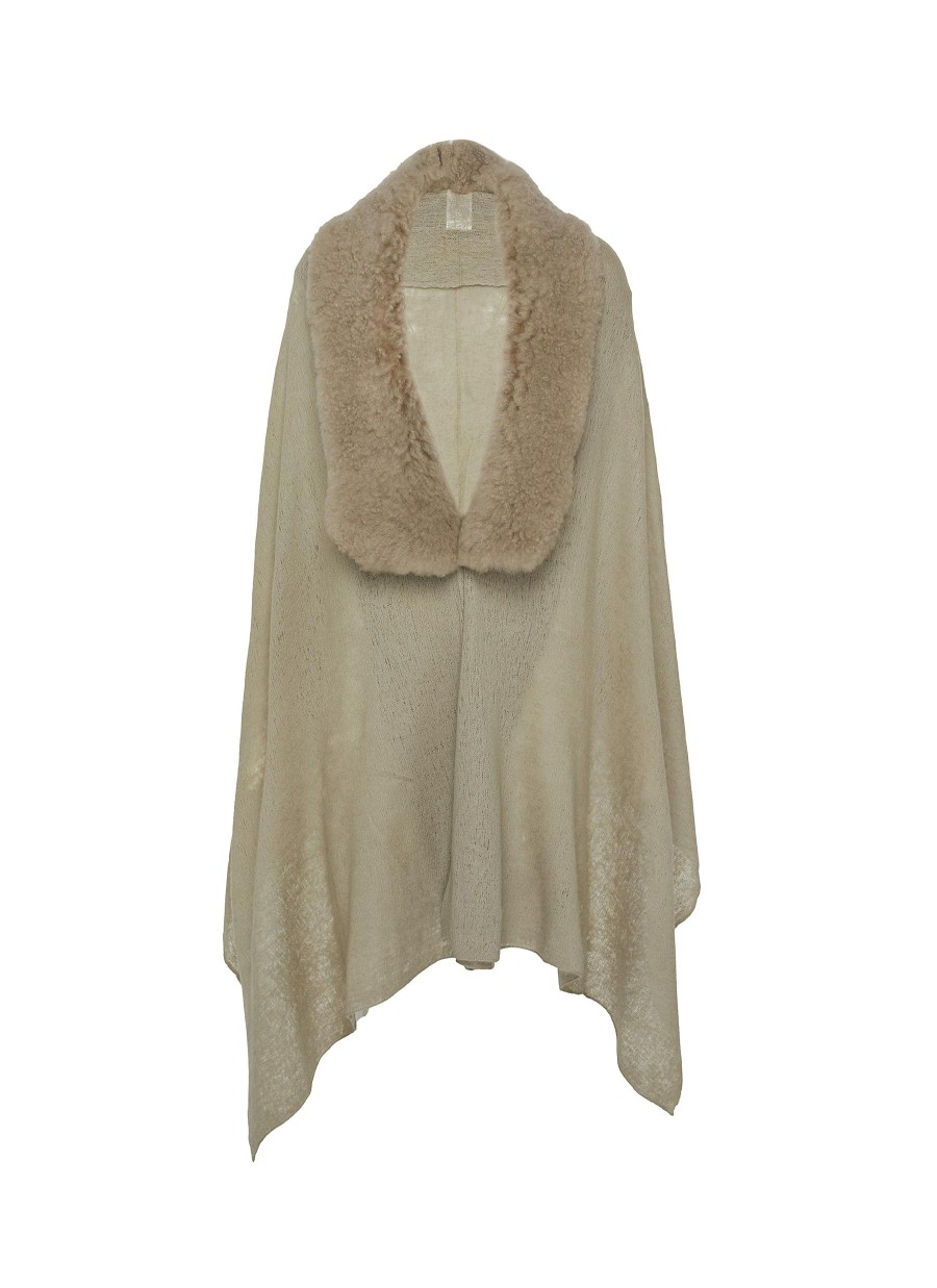 Women KARL DONOGHUE Scarves & Wraps | Shearling Collar Cashmere Shawl