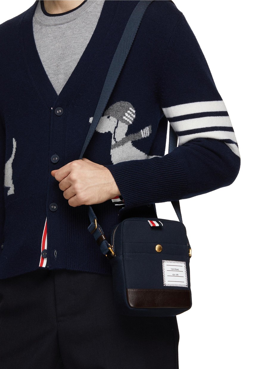 Men THOM BROWNE Crossbody | Canvas Small Crossbody Bag