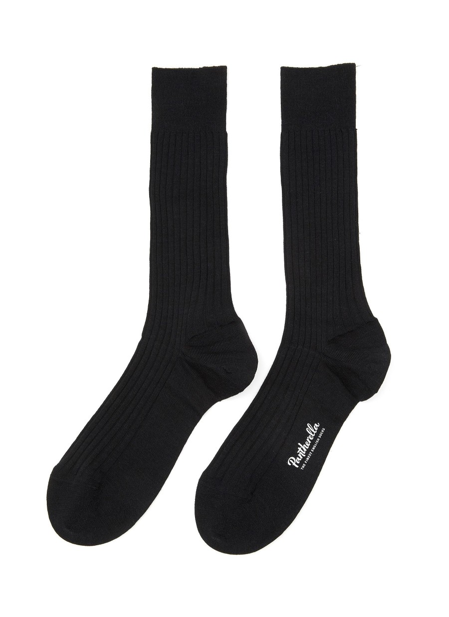 Men PANTHERELLA Socks | Laburnum' 5X3 Rib Merino Wool Long Anklet Socks