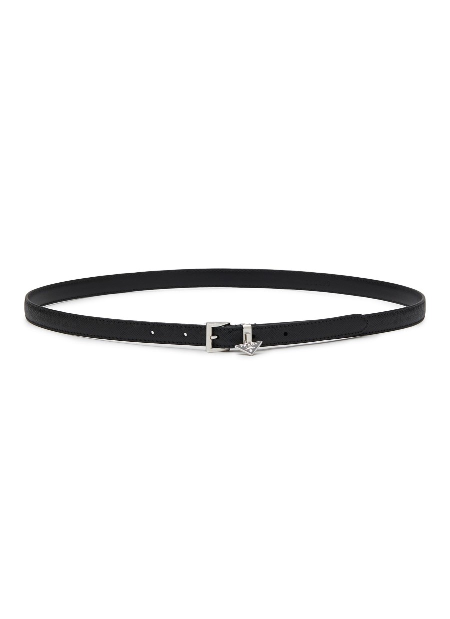 Women PRADA Belts | Logo Plaque Saffiano Leather Belt