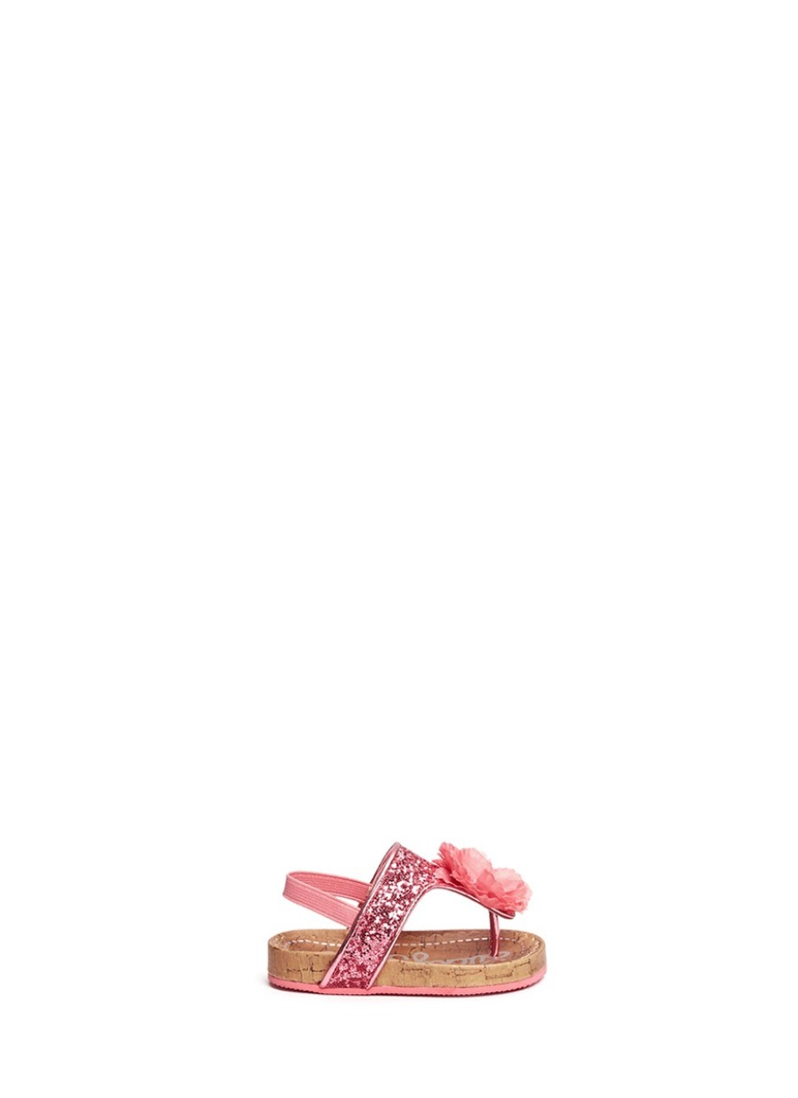 Women LUCKY SOLE Shoes | Mini Bloom' Infant Glitter Flower Applique Sandals