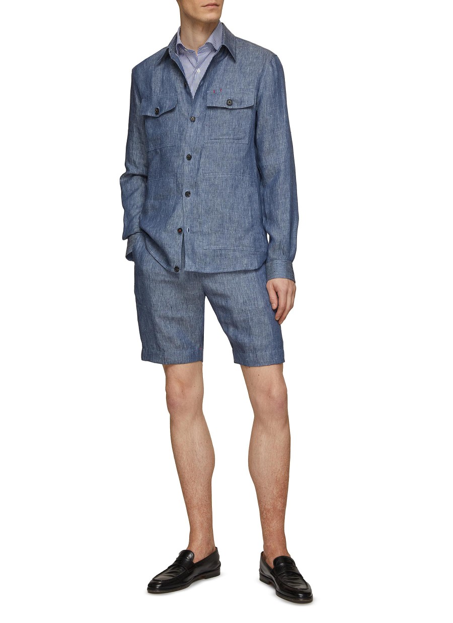 Men ISAIA Pants | Linen Bermuda Shorts