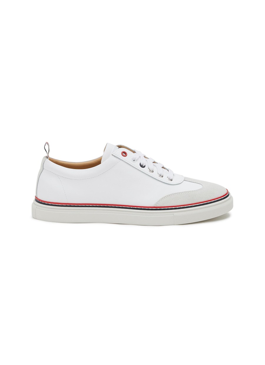 Men THOM BROWNE Sneakers | Leather Low Top Sneakers