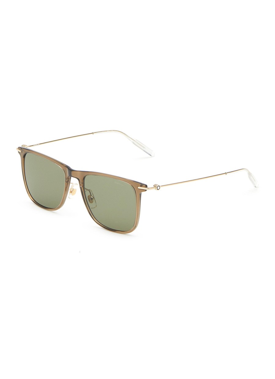 Men MONTBLANC Eyewear | Mb0206O Acetate Metal Square Sunglasses