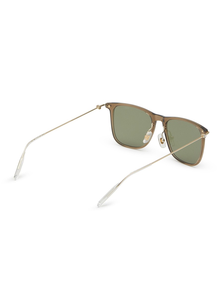 Men MONTBLANC Eyewear | Mb0206O Acetate Metal Square Sunglasses