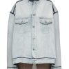 Women MAISON MARGIELA Jackets | Collarless Denim Jacket