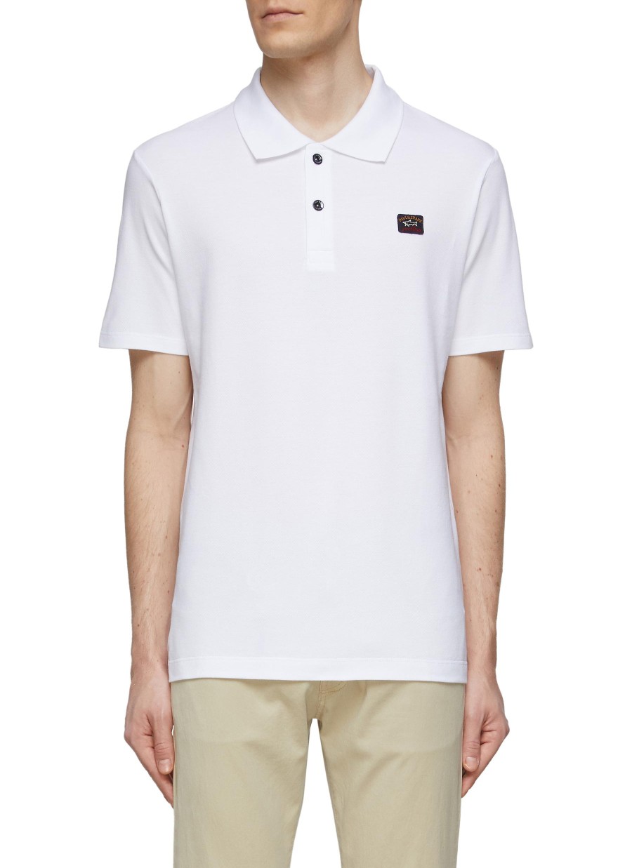 Men PAUL & SHARK Polos | Short Sleeve Rectangle Paul&Shark Logo Polo Shirt