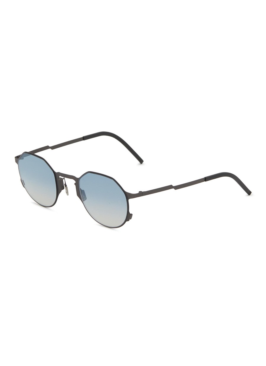 Men MOVITRA EYEWEAR Eyewear | Achille Gun Acetate Round Sunglasses