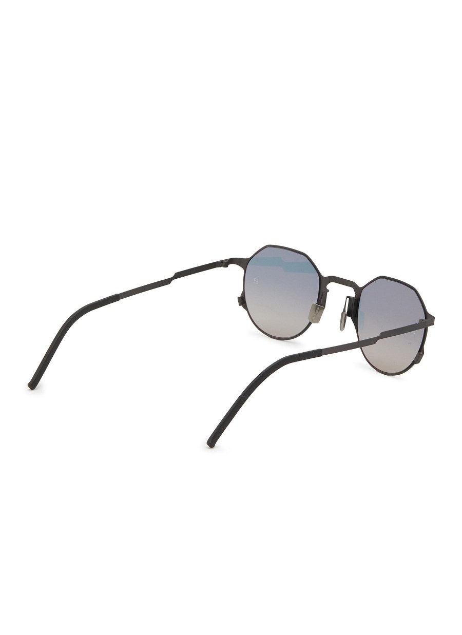 Men MOVITRA EYEWEAR Eyewear | Achille Gun Acetate Round Sunglasses