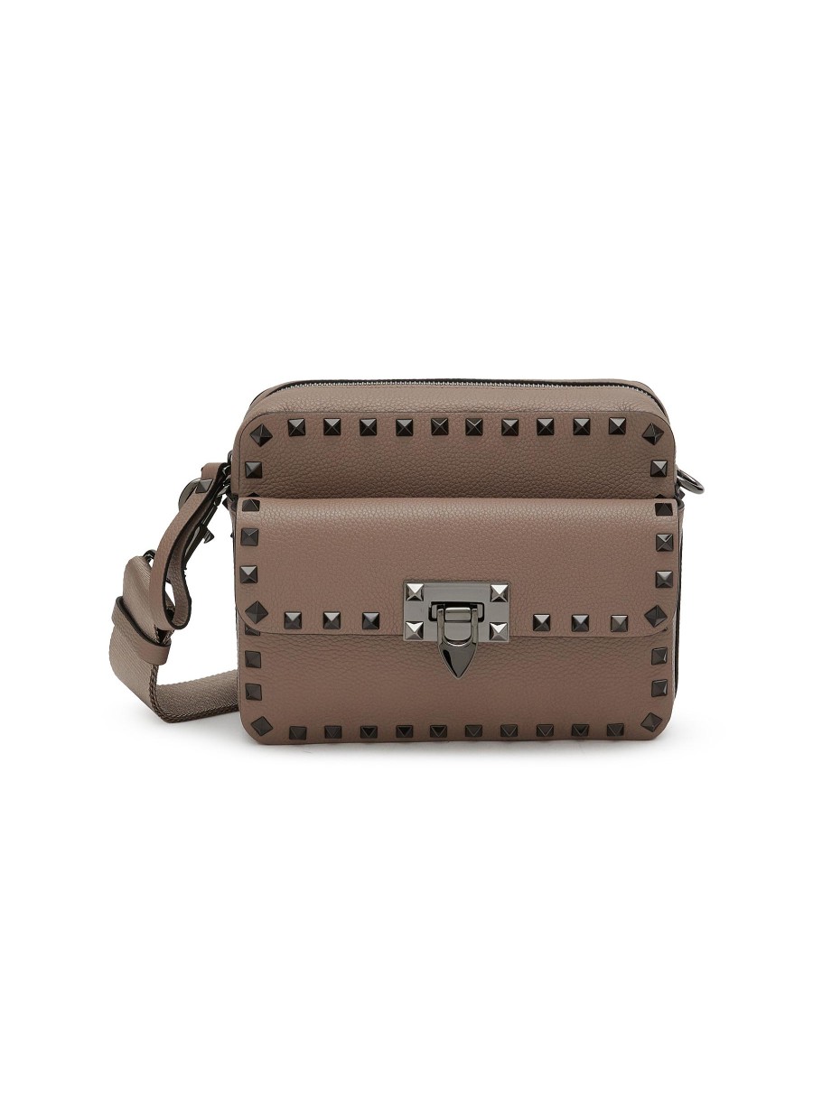 Men VALENTINO Crossbody | Rockstud Leather Crossbody Bag