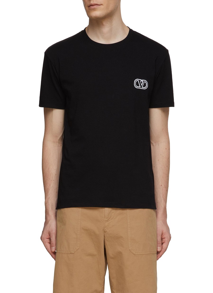 Men VALENTINO T-Shirts | Vlogo Patch Cotton T-Shirt