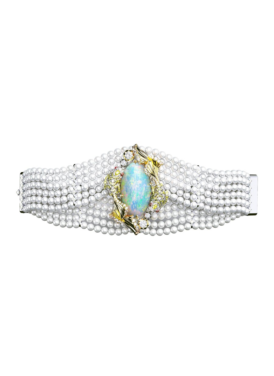 Women MING SONG HAUTE JOAILLERIE Fine Jewellery | Galaxy Selva 14K Gold Diamond Opal Ruby Pearl Bracelet