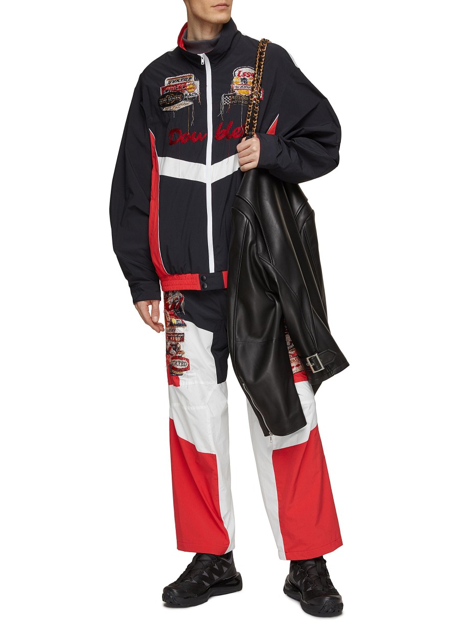 Men DOUBLET Pants | Ai Racecar Embroidered Patch Track Pants