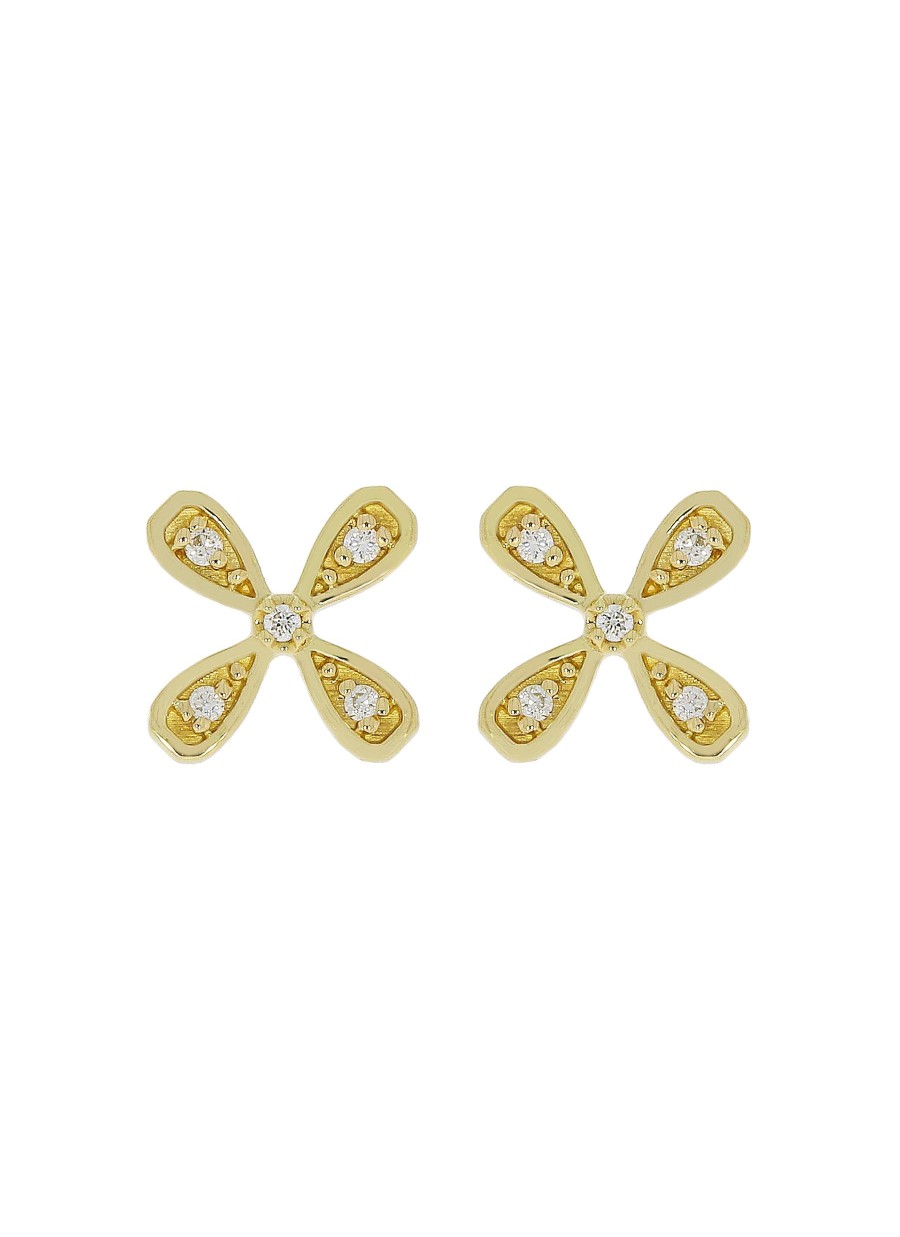 Women LC COLLECTION JEWELLERY Fine Jewellery | 18K Gold Diamond Stud Earrings