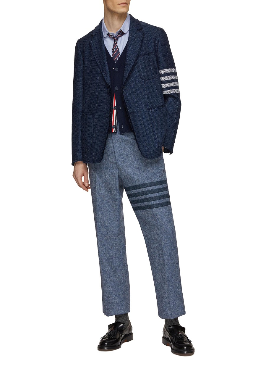 Men THOM BROWNE Suits | Frayed Edge 4 Bar Tweed Blazer