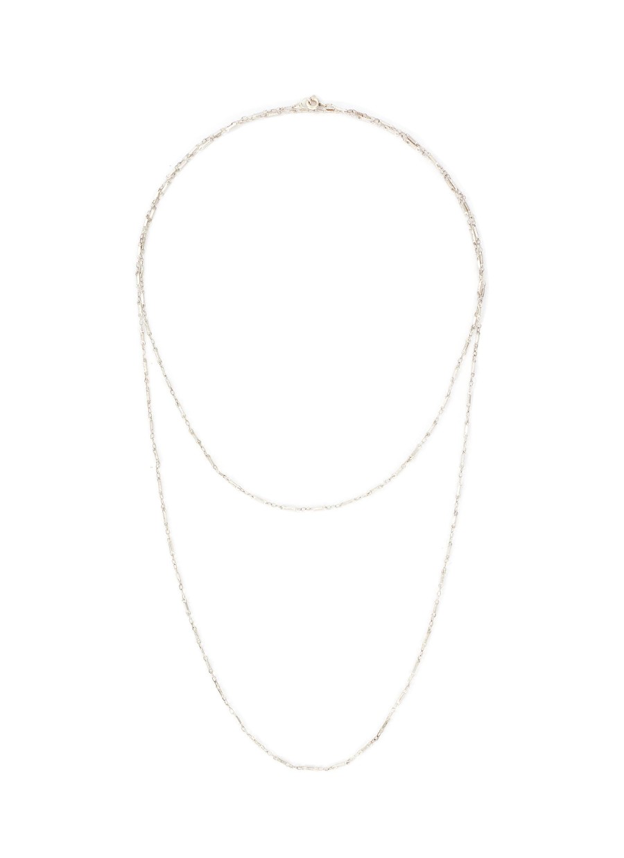 Women LANE CRAWFORD VINTAGE ACCESSORIES Vintage Accessories | Silver Toned Metal Double Row Necklace