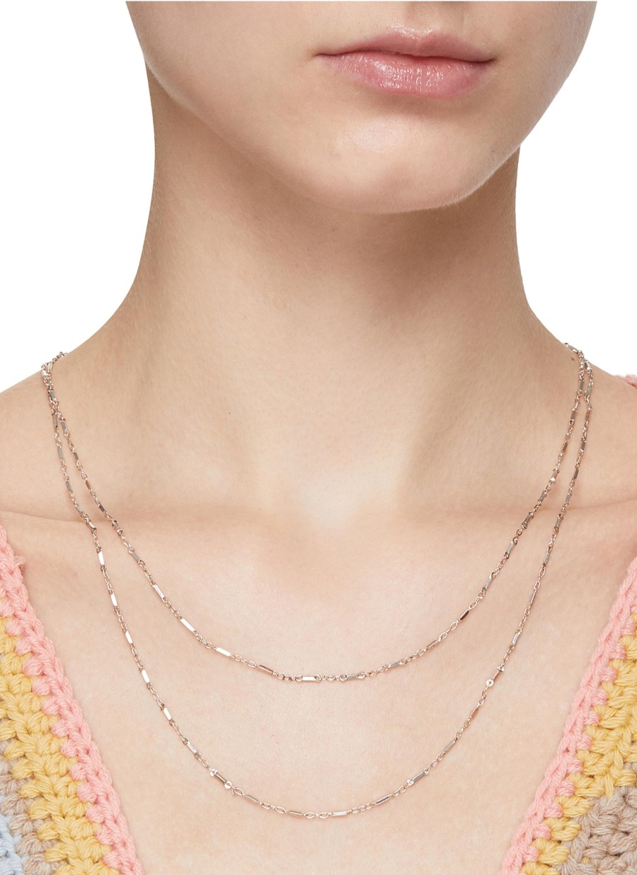 Women LANE CRAWFORD VINTAGE ACCESSORIES Vintage Accessories | Silver Toned Metal Double Row Necklace