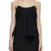 Women CO Tops | Wool Blend Ruched Bustier Top