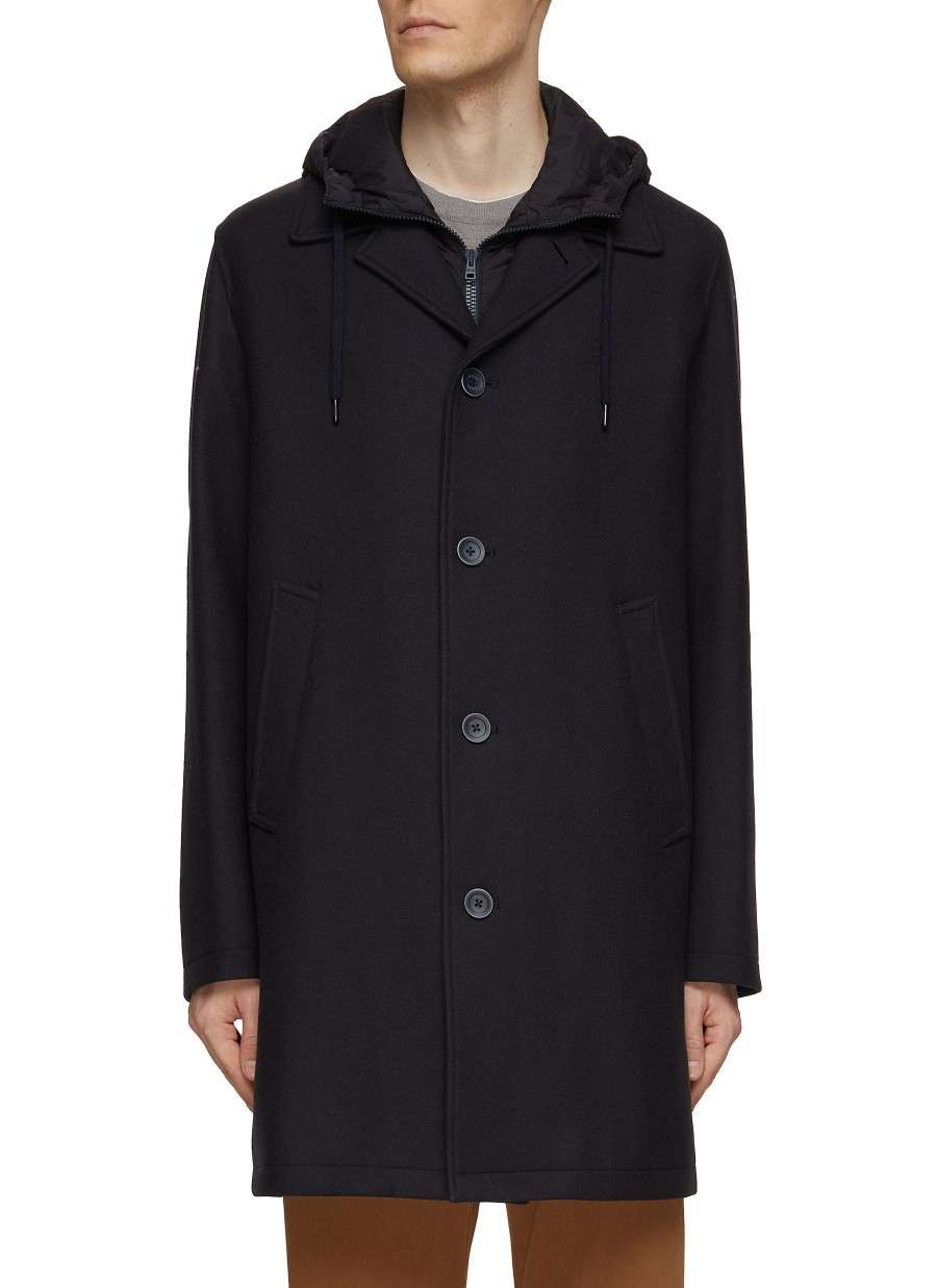 Men HERNO Coats | Hooded Button Front Coat