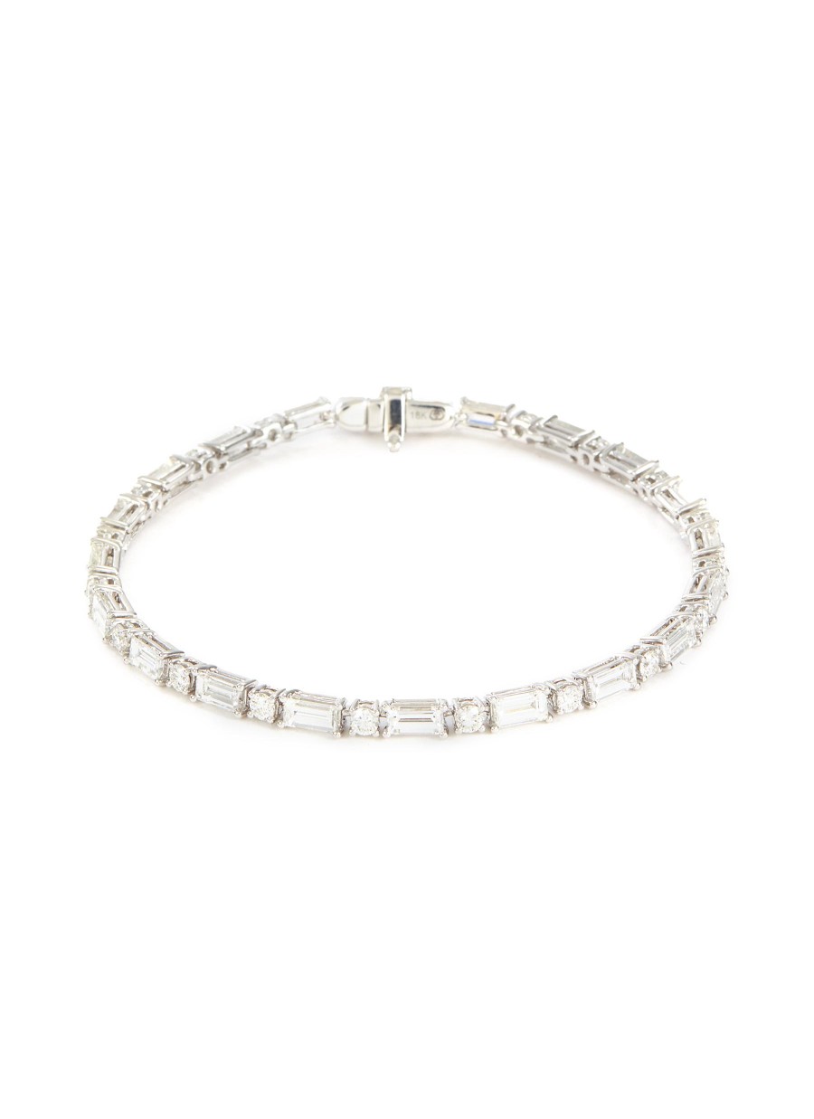 Women LC COLLECTION JEWELLERY Fine Jewellery | 18K White Mixed Cut Diamond Tennis Bracelet