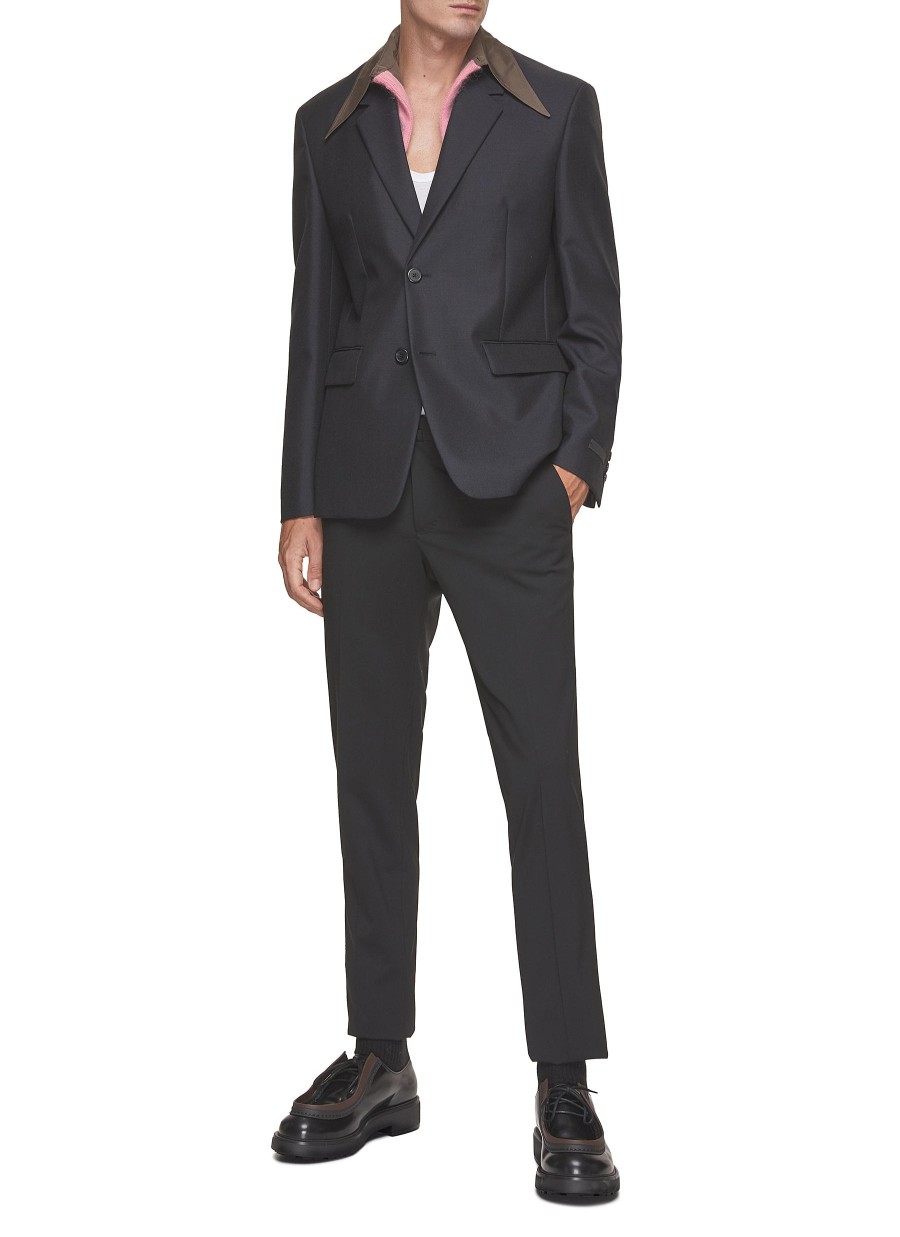 Men PRADA Suits | Collar Detail Single Breasted Notch Lapel Blazer