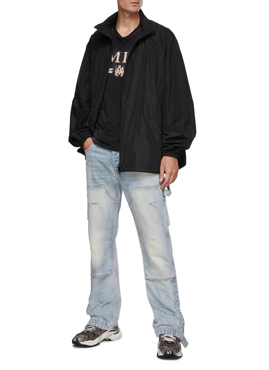 Men BALENCIAGA Jackets | Back Logo High Neck Oversized Track Jacket