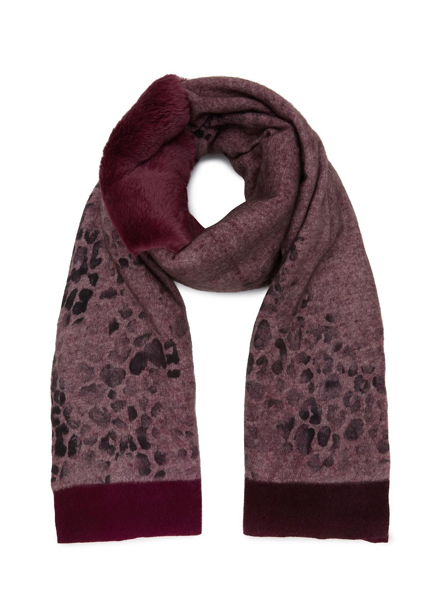 Women CASHÀ Scarves & Wraps | Rabbit Fur Wool Cashmere Knit Scarf