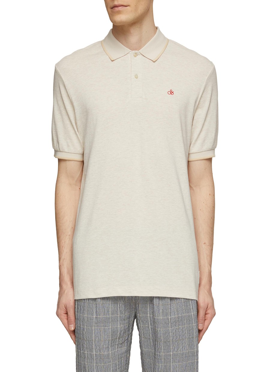 Men SCOTCH & SODA Polos | Melange Logo Cotton Polo Shirt