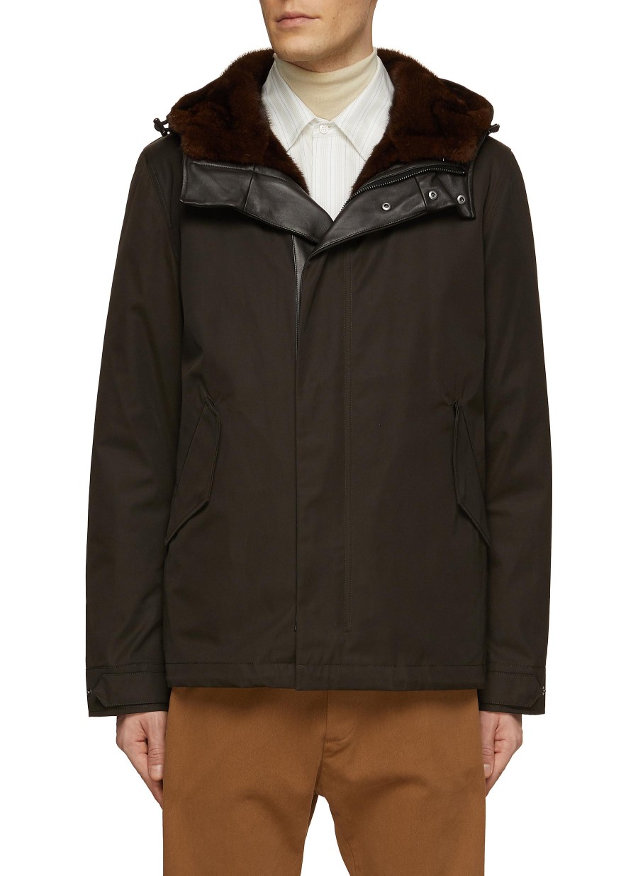 Men YVES SALOMON Jackets | Down Padded Parka Jacket With Removable Lining